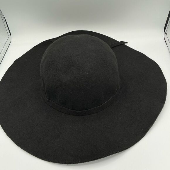 Elegant Vintage Black Wide-Brim Hat with a tie - Picture 2 of 6